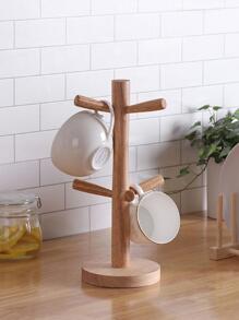 Coffee Mug Tree, Mug Rack, Coffee Cup Holder for Countertop, Wooden Coffee Cup Holder Stand, Coffee Mug Holder 1pc - Beige - View 4