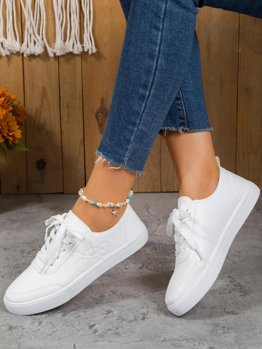 Zapatos Deportivos Clásicos Blancos Para Mujeres - Blanco - Ver 1