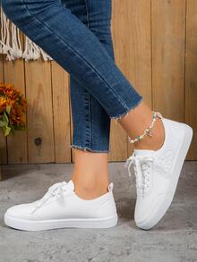 Zapatos Deportivos Clásicos Blancos Para Mujeres - Blanco - Ver 3