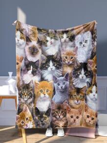 1入組貓樣式毯子 - 彩色 - 查看 1