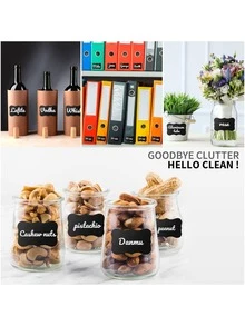 120Pcs Chalkboard Labels Sticker Pantry Storage Removable Blackboard Sticker Label for Kitchen Jars - 款式B - 查看 3