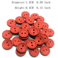 50入組1.5cm混色點點2孔木質紐扣,適用於diy服飾、家居裝飾、縫紉、剪貼簿、卡片製作 - 彩色 - 查看 4