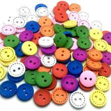 50入組1.5cm混色點點2孔木質紐扣,適用於diy服飾、家居裝飾、縫紉、剪貼簿、卡片製作 - 彩色 - 查看 2