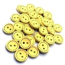 50入組1.5cm混色點點2孔木質紐扣,適用於diy服飾、家居裝飾、縫紉、剪貼簿、卡片製作 - 彩色 - 查看 8