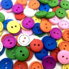 50入組1.5cm混色點點2孔木質紐扣,適用於diy服飾、家居裝飾、縫紉、剪貼簿、卡片製作 - 彩色 - 查看 3