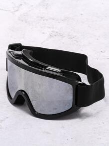 Gafas de esquí unisex con marco negro y lente blanca de mercurio - Accesorios de playa, , fácil comodidad, atuendos casuales, gafas para ciclismo al aire libre, para vacaciones en la playa, actividades al aire libre y viajes