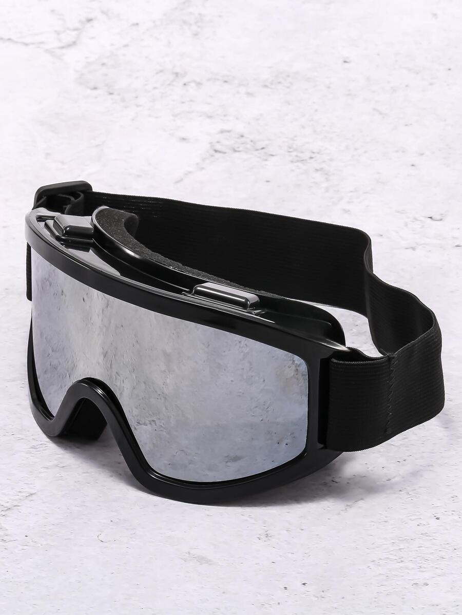 Gafas de esquí unisex con marco negro y lente blanca de mercurio - Accesorios de playa, , fácil comodidad, atuendos casuales, gafas para ciclismo al aire libre, para vacaciones en la playa, actividades al aire libre y viajes