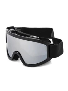 Gafas de esquí unisex con marco negro y lente blanca de mercurio - Accesorios de playa, , fácil comodidad, atuendos casuales, gafas para ciclismo al aire libre, para vacaciones en la playa, actividades al aire libre y viajes