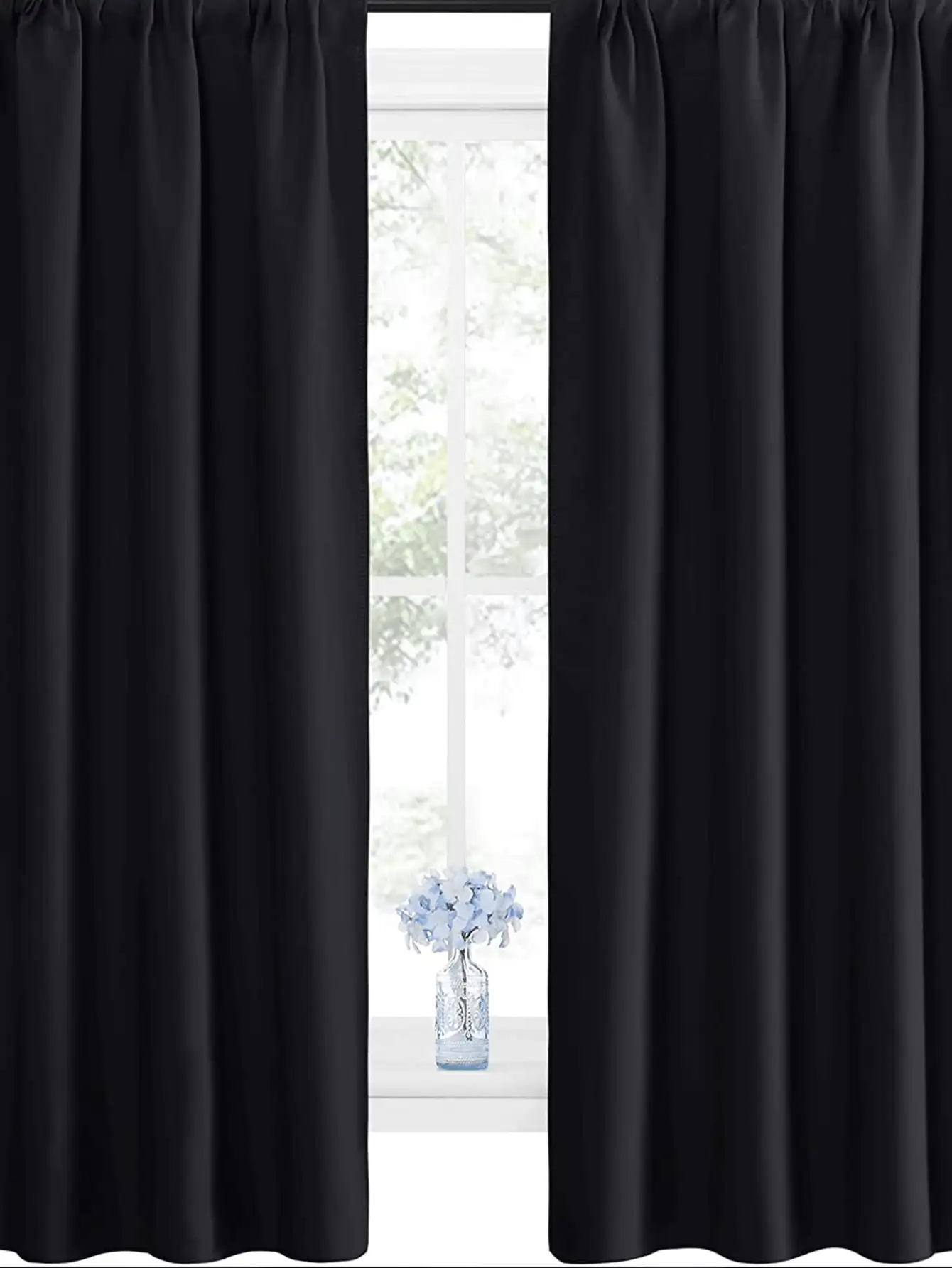 Blackout Venetian Blinds - Solid Color Insulated Curtains/ Bedroom Curtains - Black - View 4
