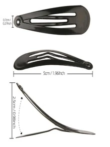 40入組素色髮夾 - 黑色 - 查看 2