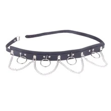 1 Thắt lưng trang trí phong cách Punk nhiều màu dành cho nữ có dây xích rộng, đinh tán và khóa có thể điều chỉnh. Hoàn hảo để sử dụng hàng ngày/pary/hiệu suất. - màu đen - Xem 2