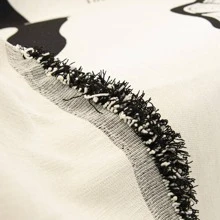 1pc Slogan Graphic Sofa Towel, Modern Fabric Sofa Pad For All Season - Black and White - View 6