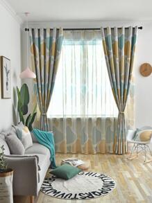 Mẫu rèm đơn hình học - Màu vàng - Xem 1