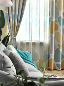 Mẫu rèm đơn hình học - Màu vàng - Xem 4
