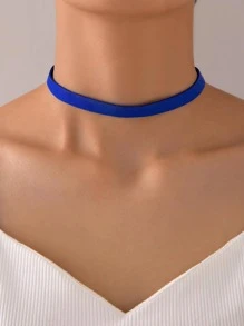 imoli 1pc Minimalist Dragon Shaped Velvet Pendant Choker Necklace For Women, Party Gift - Blue - View 11