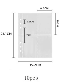 1 A5 Heart & Splash Ink Pattern Loose-leaf Card Book & 10 cái Túi Lưu Trữ Bên Trong, Bộ Sách Lưu Trữ Thẻ Đơn Giản Cho Văn Phòng, Trường Học - màu đen - Xem 2