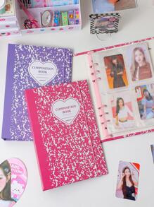 1 A5 Heart & Splash Ink Pattern Loose-leaf Card Book & 10 cái Túi Lưu Trữ Bên Trong, Bộ Sách Lưu Trữ Thẻ Đơn Giản Cho Văn Phòng, Trường Học - màu đen - Xem 5