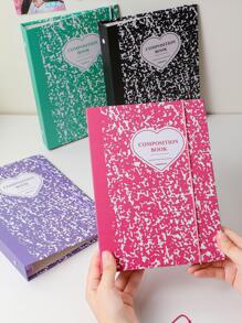 1 A5 Heart & Splash Ink Pattern Loose-leaf Card Book & 10 cái Túi Lưu Trữ Bên Trong, Bộ Sách Lưu Trữ Thẻ Đơn Giản Cho Văn Phòng, Trường Học - màu đen - Xem 4
