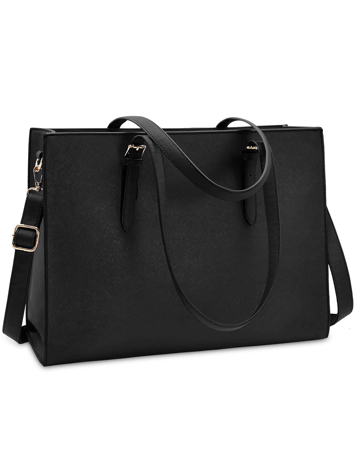 Laptop Bag For Women Waterproof Lightweight Leather 15.6 Inch Computer Tote Bag Business Office Briefcase Large Capacity Handbag Shoulder Bag Professional Office Work Bag
