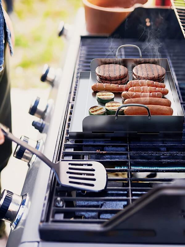 Grill Griddles,Stainless Steel Universal Griddle with 2 Barbecue