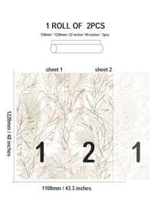 2 chiếc Giấy Dán Tường Họa Tiết Lá - Nhiều màu - Xem 5