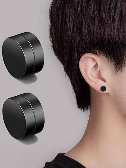 4pcs Fashionable Minimalist Magnetic Clip On Earrings For Men & Women Without Piercings, Daily Wear