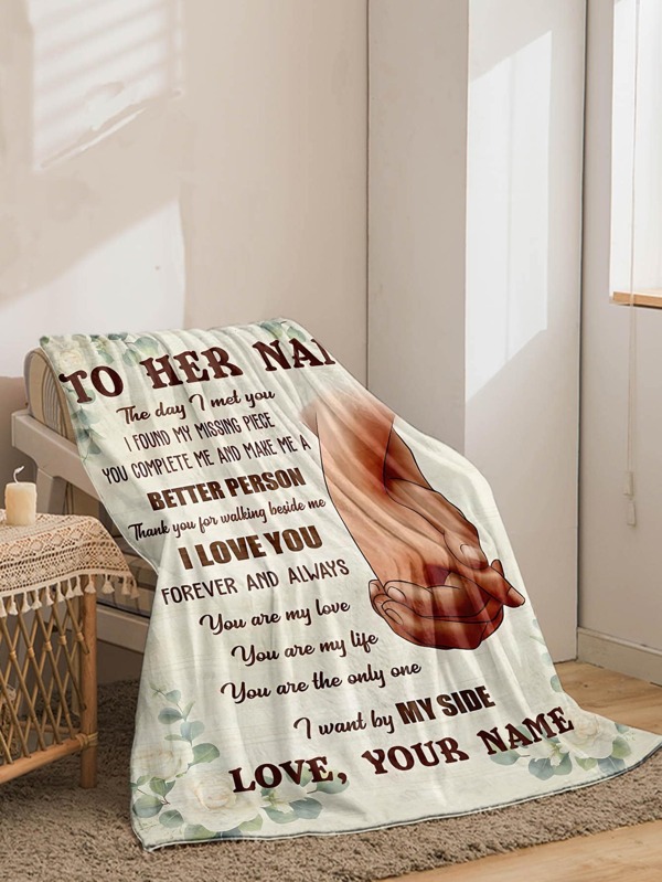 Slogan Graphic Blanket SHEIN USA