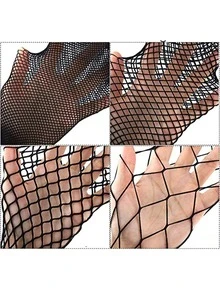 Medias Negras Mallas Red Pantimedia Liguero Sexy Mujer - Negro - Ver 6