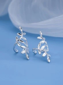 1 vòng bít tai thiết kế hình chiếc lá - Bạc - Xem 4