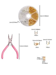 1套時尚金屬DIY首飾配件套裝適合女士DIY首飾製作
