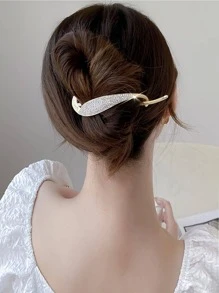 Horquilla con diseño de diamante de imitación - Dorado - Ver 1