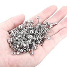 150 件混合尺寸穿孔套件適用於鼻中隔耳軟骨耳屏穿孔珠寶套件和專業穿孔珠寶套件 - 銀色 - 查看 5