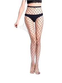 Women's Sexy Black Stockings Fishnet Pantyhose Garter Belt - nero - Visualizzare 4