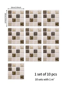10pcs Mosaic Pattern Kitchen Sticker - Multicolor - View 3