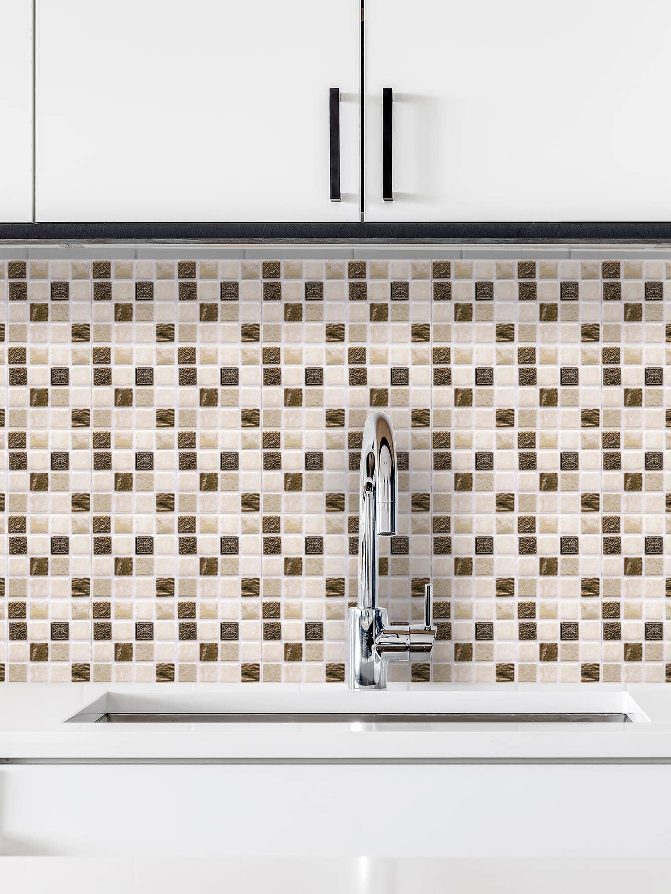 10pcs Mosaic Pattern Kitchen Sticker - Multicolor - View 1