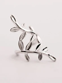 1 vòng bít tai thiết kế hình chiếc lá - Bạc - Xem 1