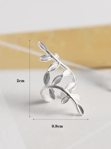 1 vòng bít tai thiết kế hình chiếc lá - Bạc - Xem 2