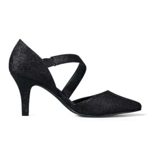 Women 3'' Heel Pumps Pointed Toe Dress Shoes - Black and White - View 3
