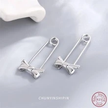 OMID Hoa tai đính nơ thời trang bằng bạc Sterling dành cho nữ làm quà tặng - Hoa tai - Xem 1