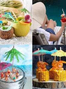 30入組夏威夷飲料雨傘 - 彩色 - 查看 8