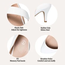 Women 3'' Heel Pumps Pointed Toe Dress Shoes - White - View 4