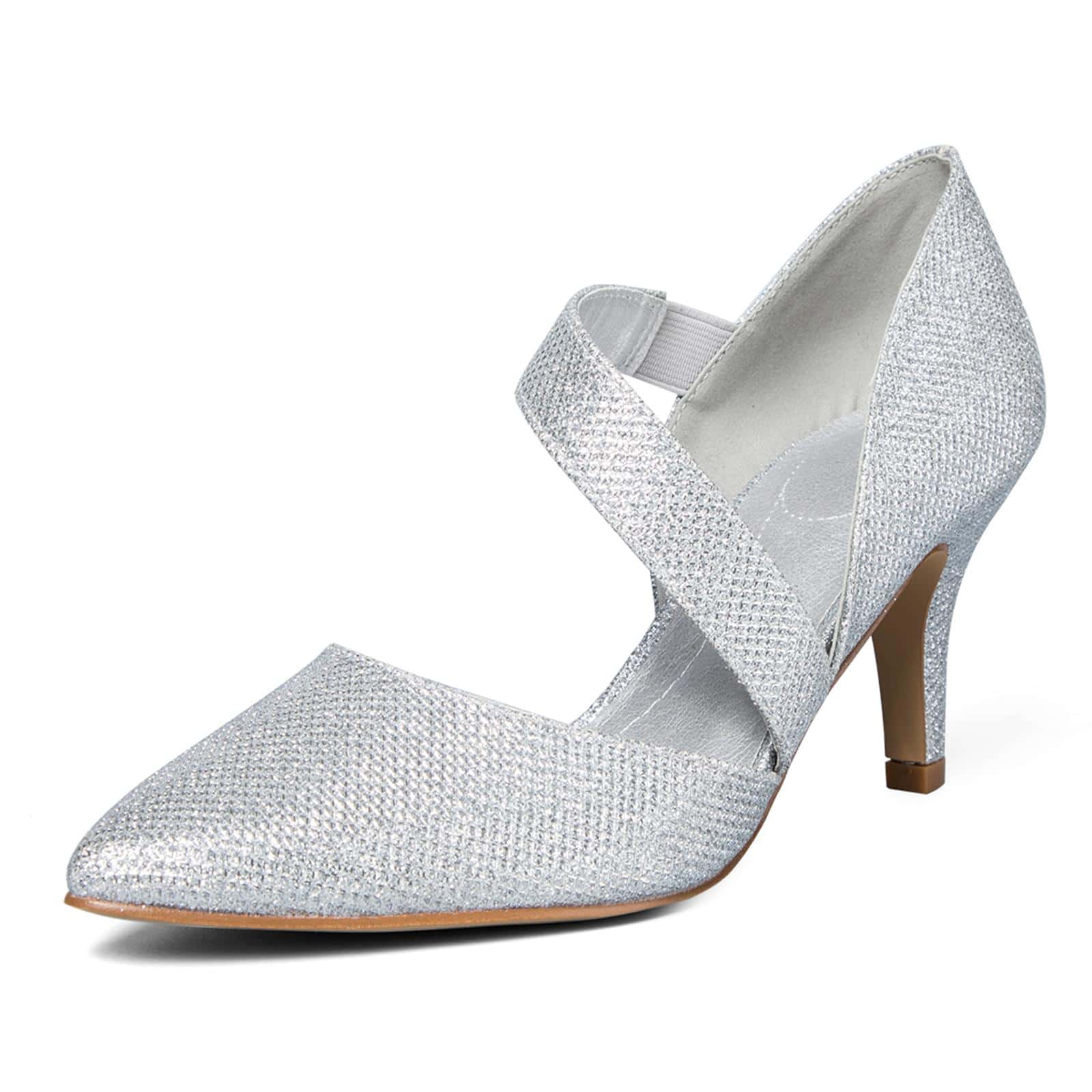 Women 3'' Heel Pumps Pointed Toe Dress Shoes - 銀色 - 查看 1