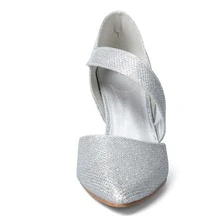 Women 3'' Heel Pumps Pointed Toe Dress Shoes - 銀色 - 查看 2