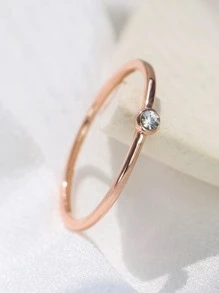 Charm-In 方晶鋯石裝飾圓環 - 玫瑰金 - 查看 2