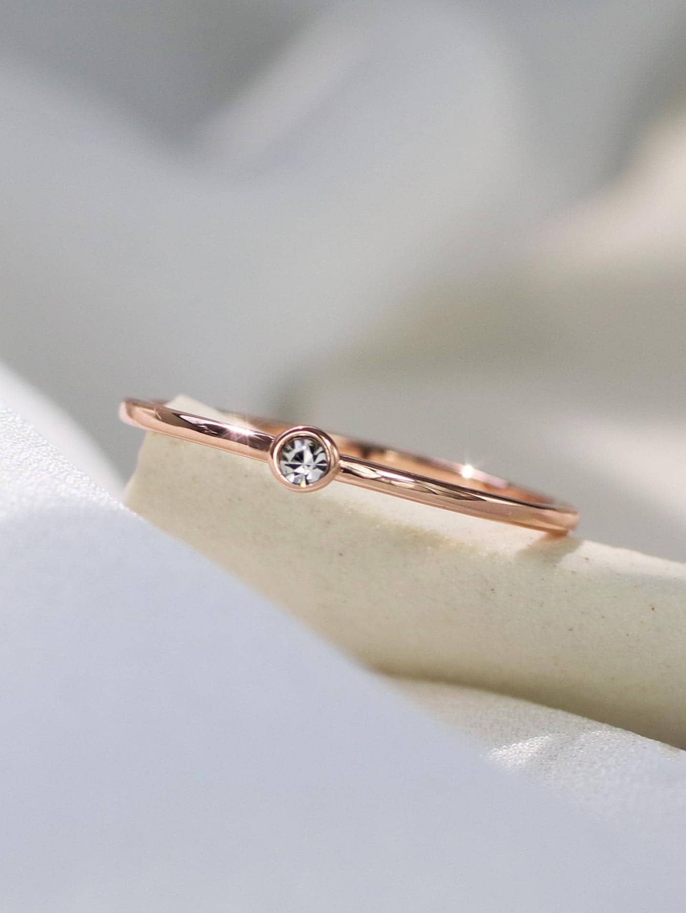 Charm-In 方晶鋯石裝飾圓環 - 玫瑰金 - 查看 1