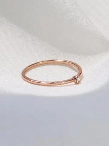 Charm-In 方晶鋯石裝飾圓環 - 玫瑰金 - 查看 3