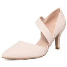 Women 3'' Heel Pumps Pointed Toe Dress Shoes - Apricot - View 1