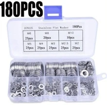 180 pezzi Set di anelli di tenuta in acciaio inossidabile solido M2/M2,5/M3/M4/M5/M6/M8/M10 Tappo serbatoio olio per riparazione generale