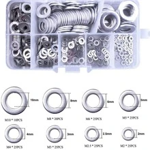 180 pezzi Set di anelli di tenuta in acciaio inossidabile solido M2/M2,5/M3/M4/M5/M6/M8/M10 Tappo serbatoio olio per riparazione generale