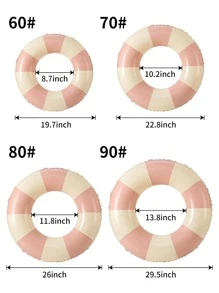 1 Phao bơi bơm hơi họa tiết sọc cổ điển, Phao cứu sinh dưới cánh tay dày, vật dụng thiết yếu cho bãi biển ngoài trời, tăng thêm trải nghiệm vui chơi dưới nước mùa hè của bạn! - Hồng - Xem 6